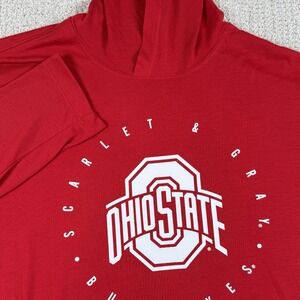 Nike Dri-Fit Mens Medium Ohio State Red Lightweight Pullover Hoodie Shirt *Read